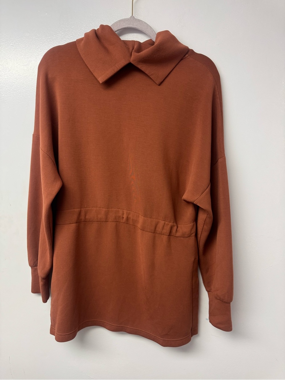 Varley Freya Sweat Pullover Womens S Rust Brown Doublesoft Funnel Neck Lounge C2 - Picture 5 of 12